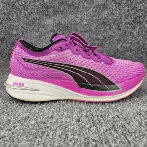 Puma Deviate Nitro Women's Size‎ 9 Deep Orchid Black Daily Trainer Running Shoes